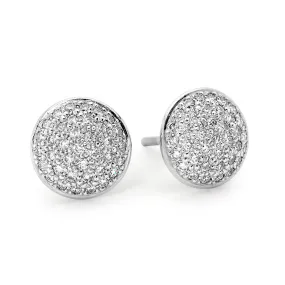 18ct White Gold Round Diamond Stud Earrings