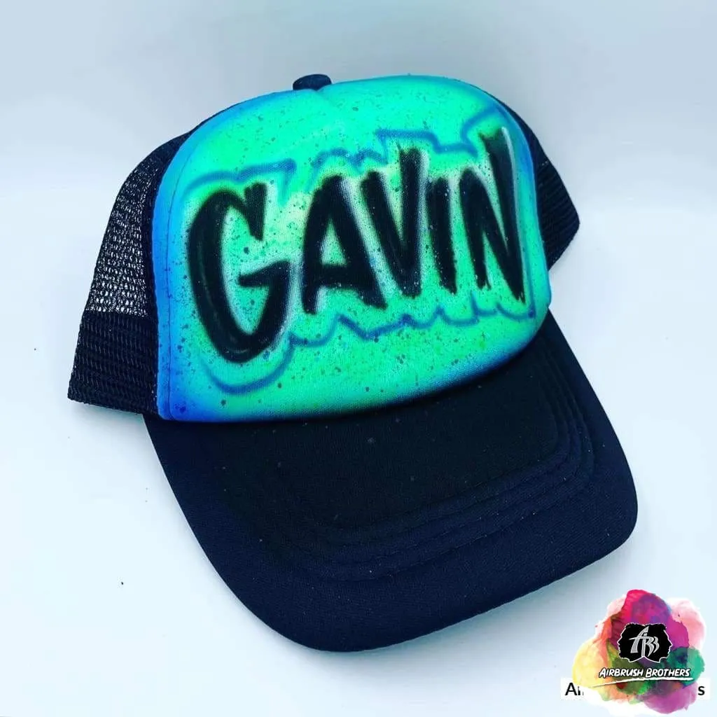 Airbrush Edgy Name Hat Design