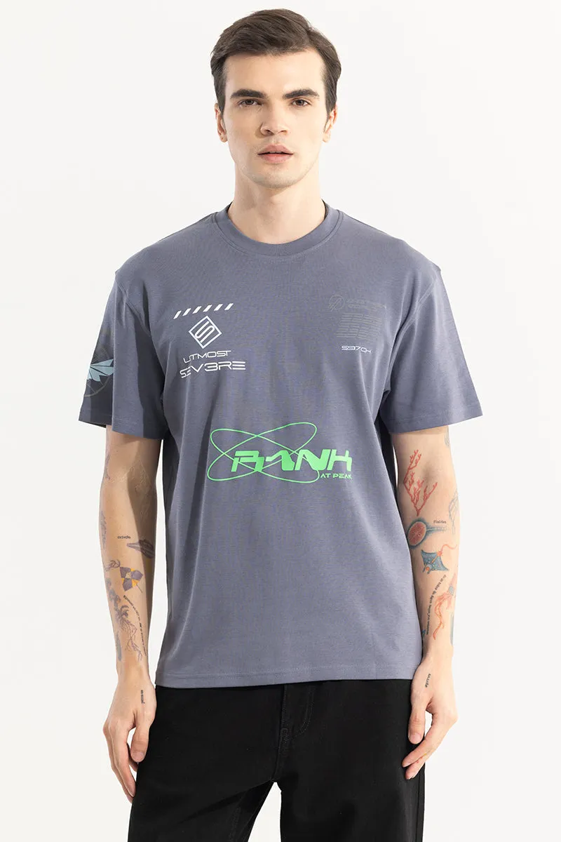 Another World Reflective Print Grey T-Shirt