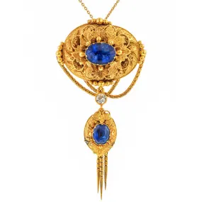 Antique Sapphire & Diamond Necklace