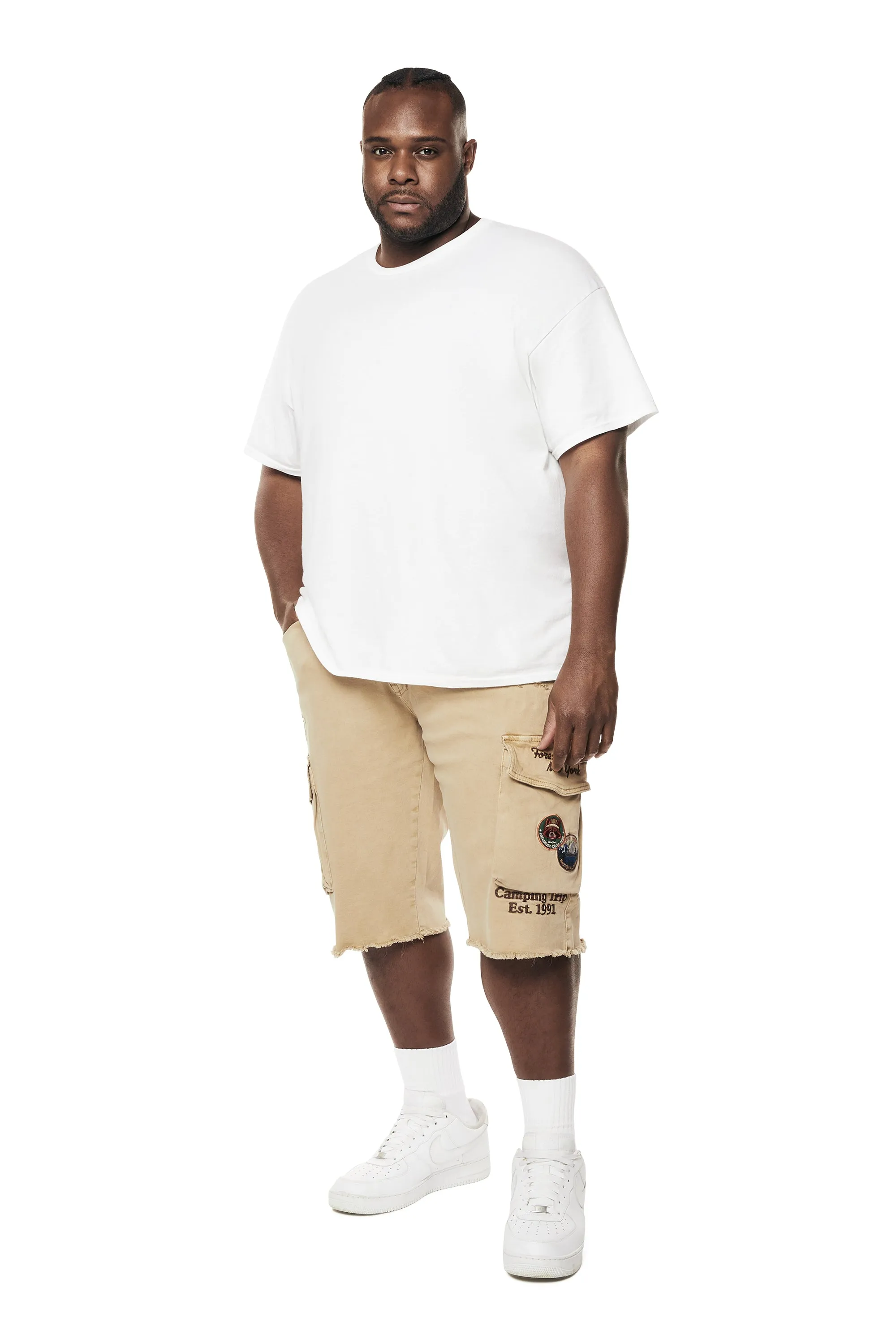 Big and Tall - Forest Collection Cargo Twill Shorts - Khaki