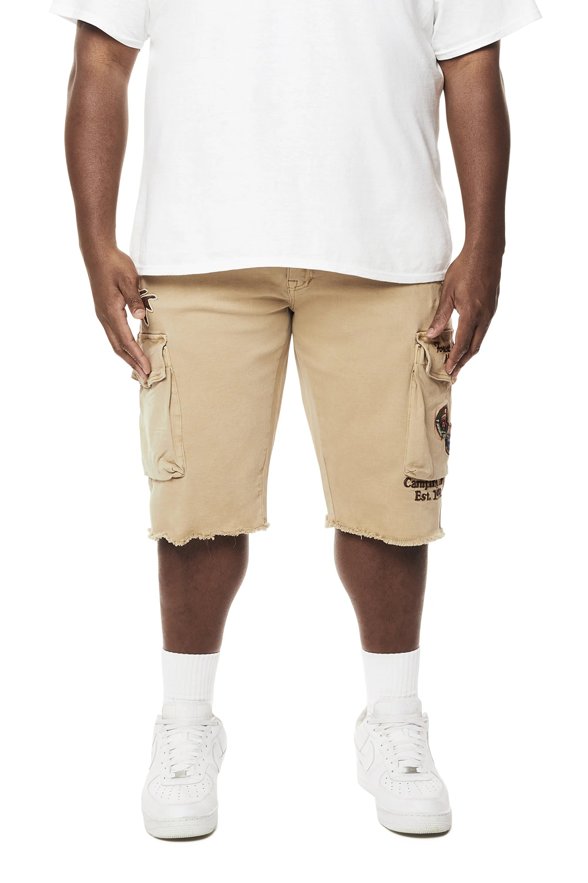 Big and Tall - Forest Collection Cargo Twill Shorts - Khaki