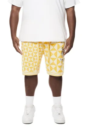 Big and Tall - Jacquard Knit Shorts - Mari Gold