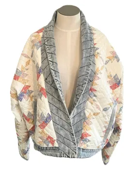 Blank NYC Quilted Patchwork 'Making Memories' Size L Jacket