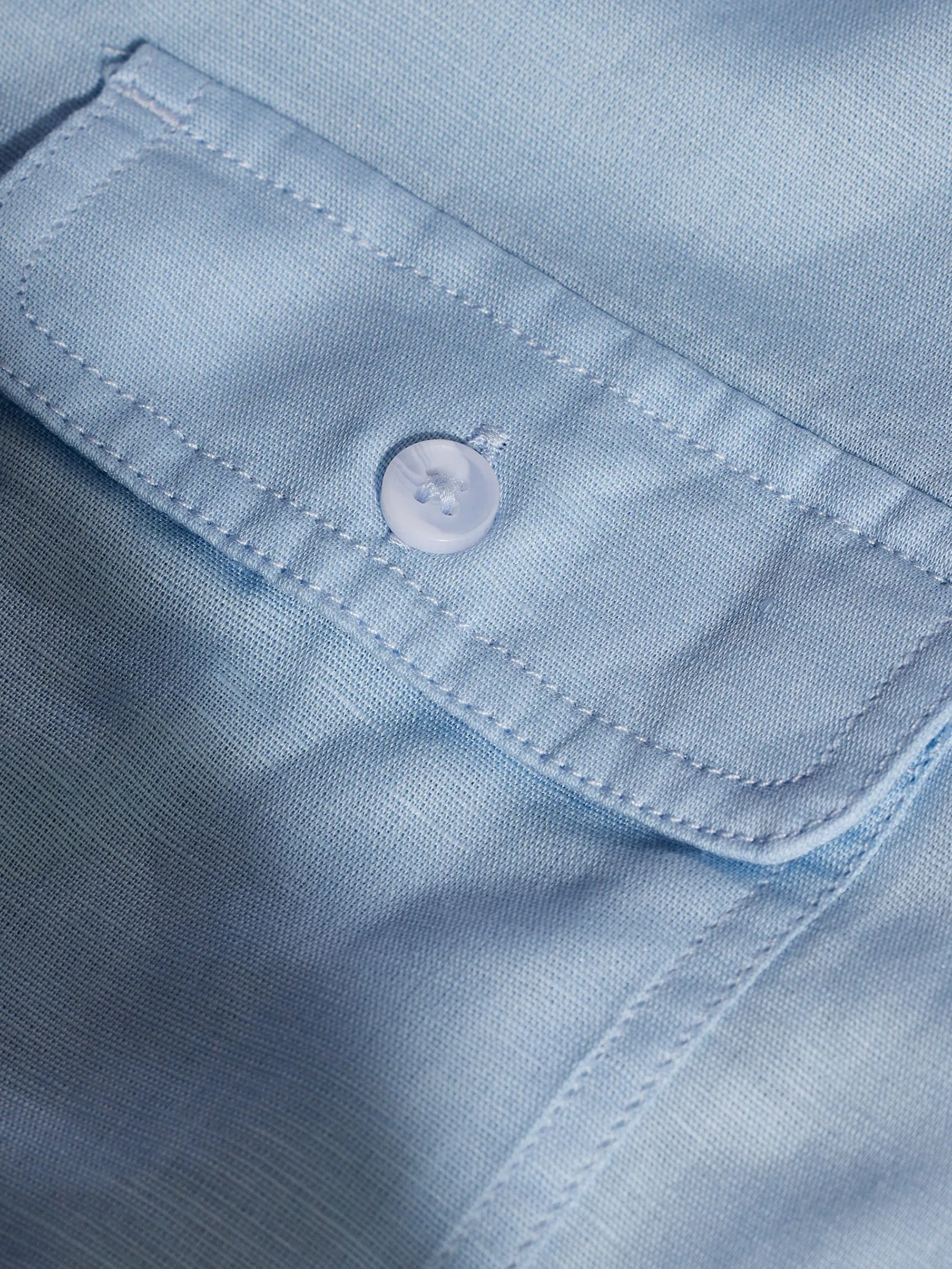 Blue Linen Cargo Shirt