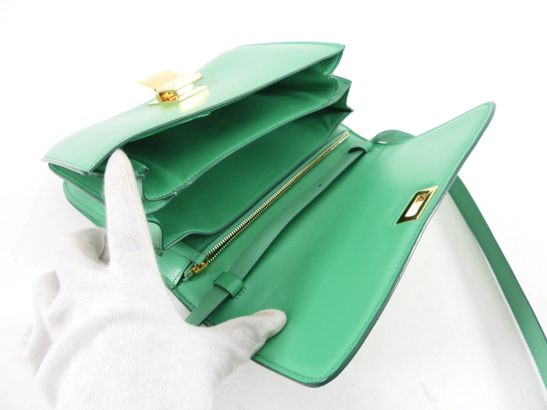 Celine Green Medium Classic Box Bag