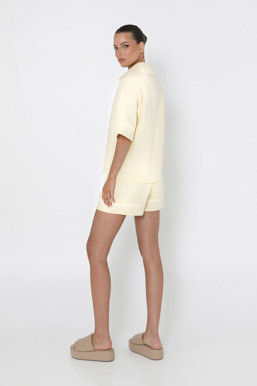 Clara Shirt | Lemon/White