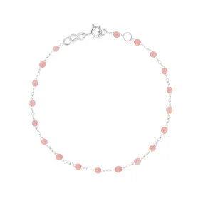 Classic Gigi Blush Anklet, White Gold, 9.4"