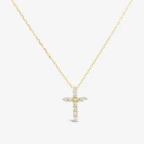 Classic Mini Diamond Cross Necklace