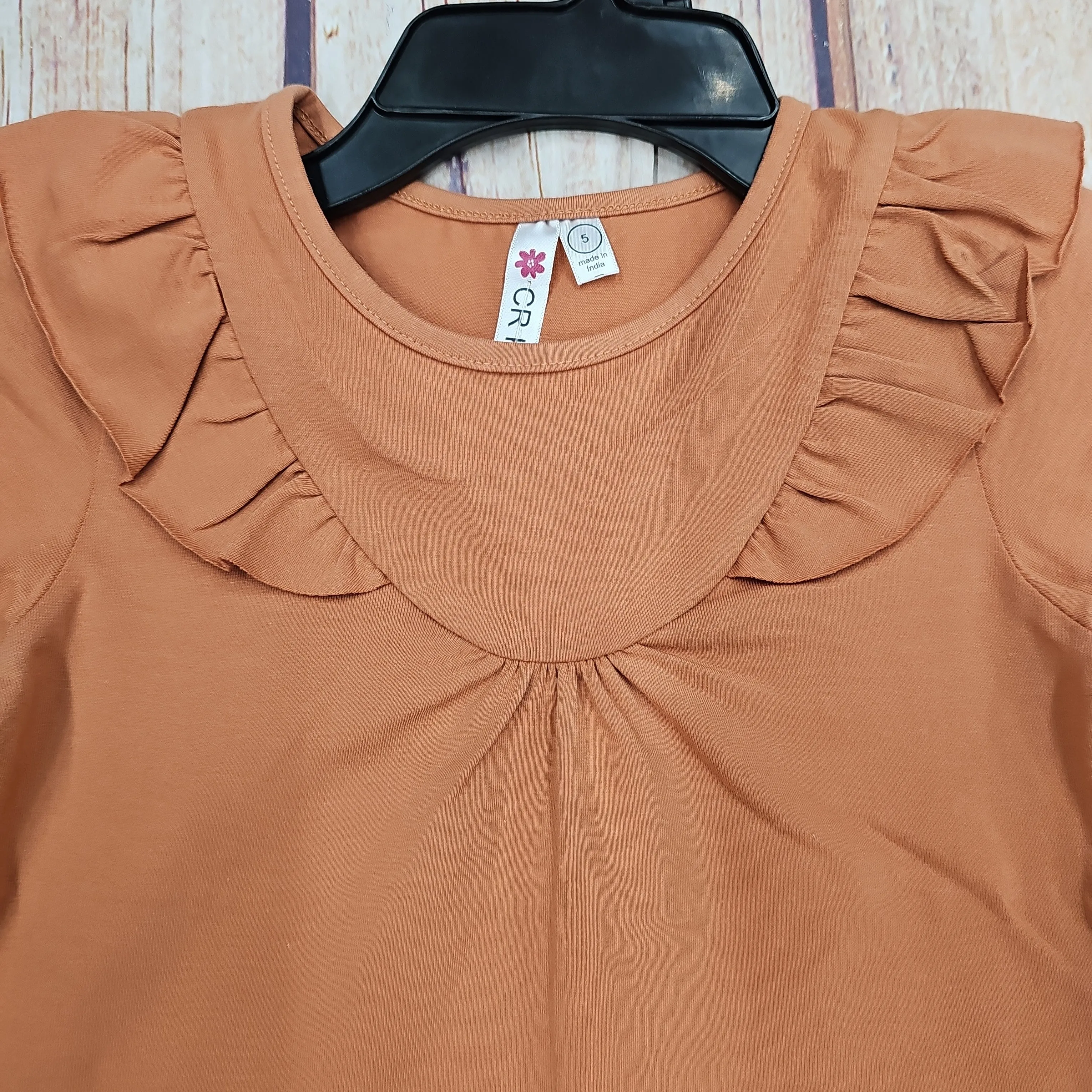 CR SPORTS BURNT ORANGE YOKE TOP