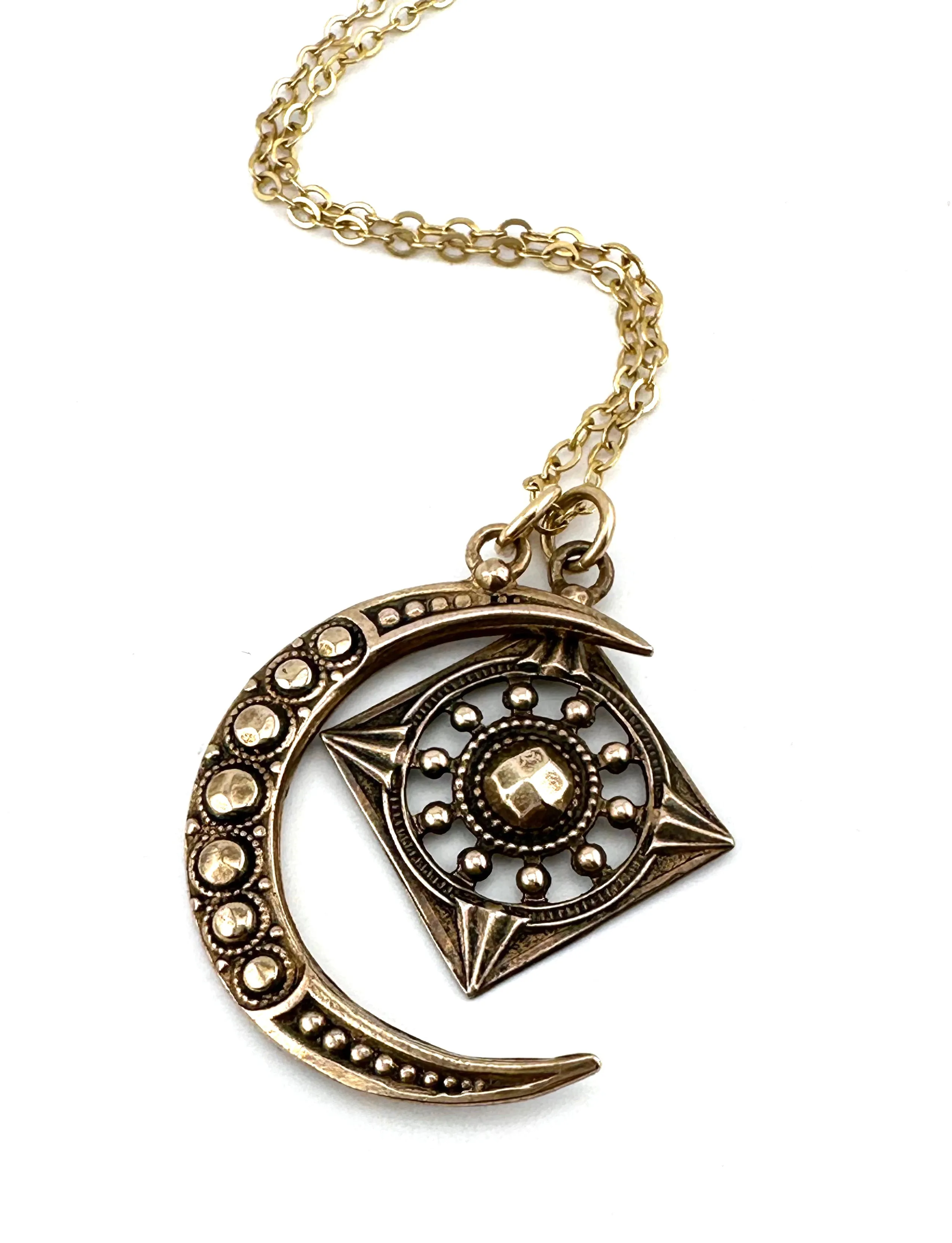 FOCUS MOON Necklace Set - Bronze