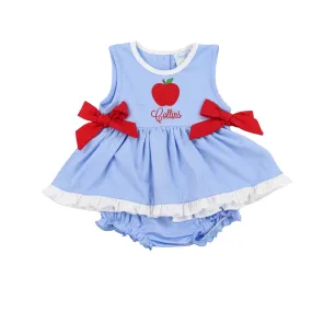 Girls Apple Applique Bloomer Set