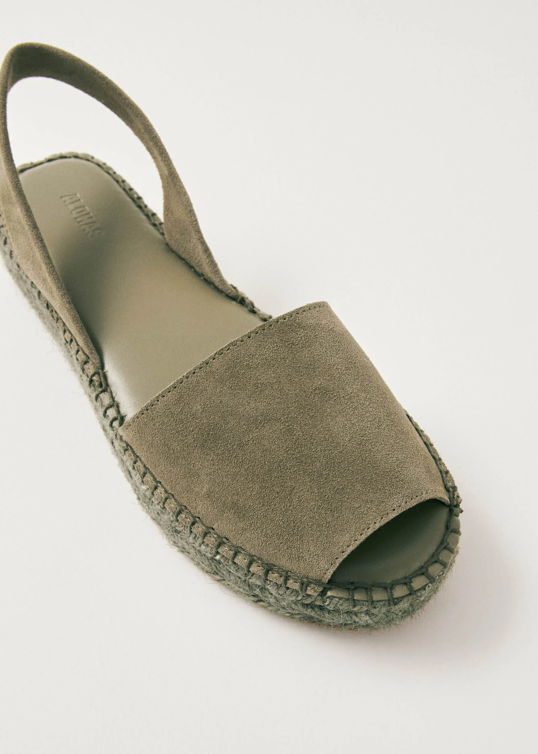 Ibizas Suede Green Leather Espadrilles