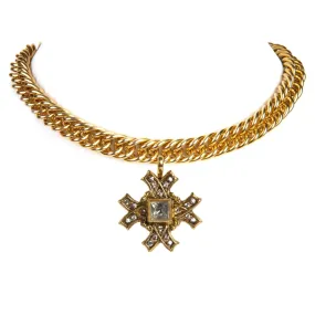 Iconic Chain Choker with Classic Medallions