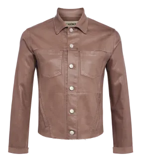 Janelle Slim Raw Jacket in Deep Taupe Coated