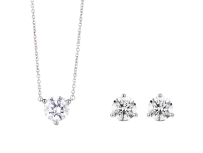 Lab-Grown Diamond 3ct. tw. Round Brilliant Studs and Pendant Set | White