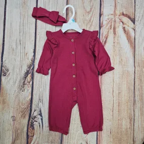 LITTLE ME CRANBERRY ROMPER