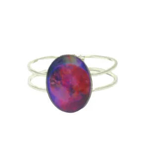 Magenta Oval Cuff Bracelet