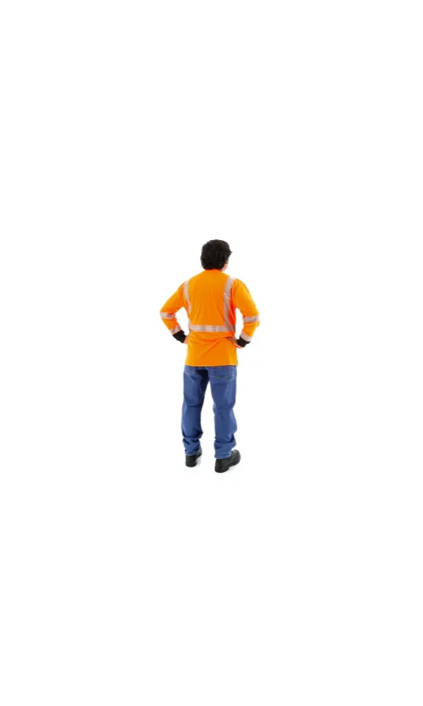 Majestic 75-5258 Hi-Vis Orange Long Sleeve Reflective Chainsaw Striping ANSI 2 R