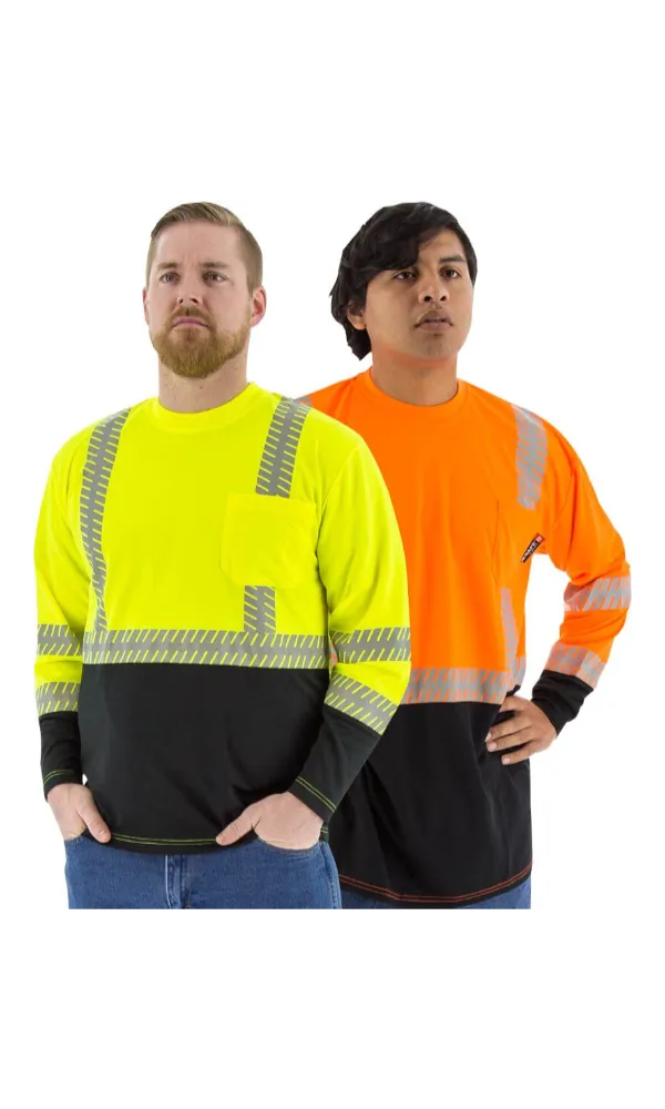 Majestic 75-5258 Hi-Vis Orange Long Sleeve Reflective Chainsaw Striping ANSI 2 R