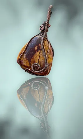 Mookaite Wire Wrapped Pendant