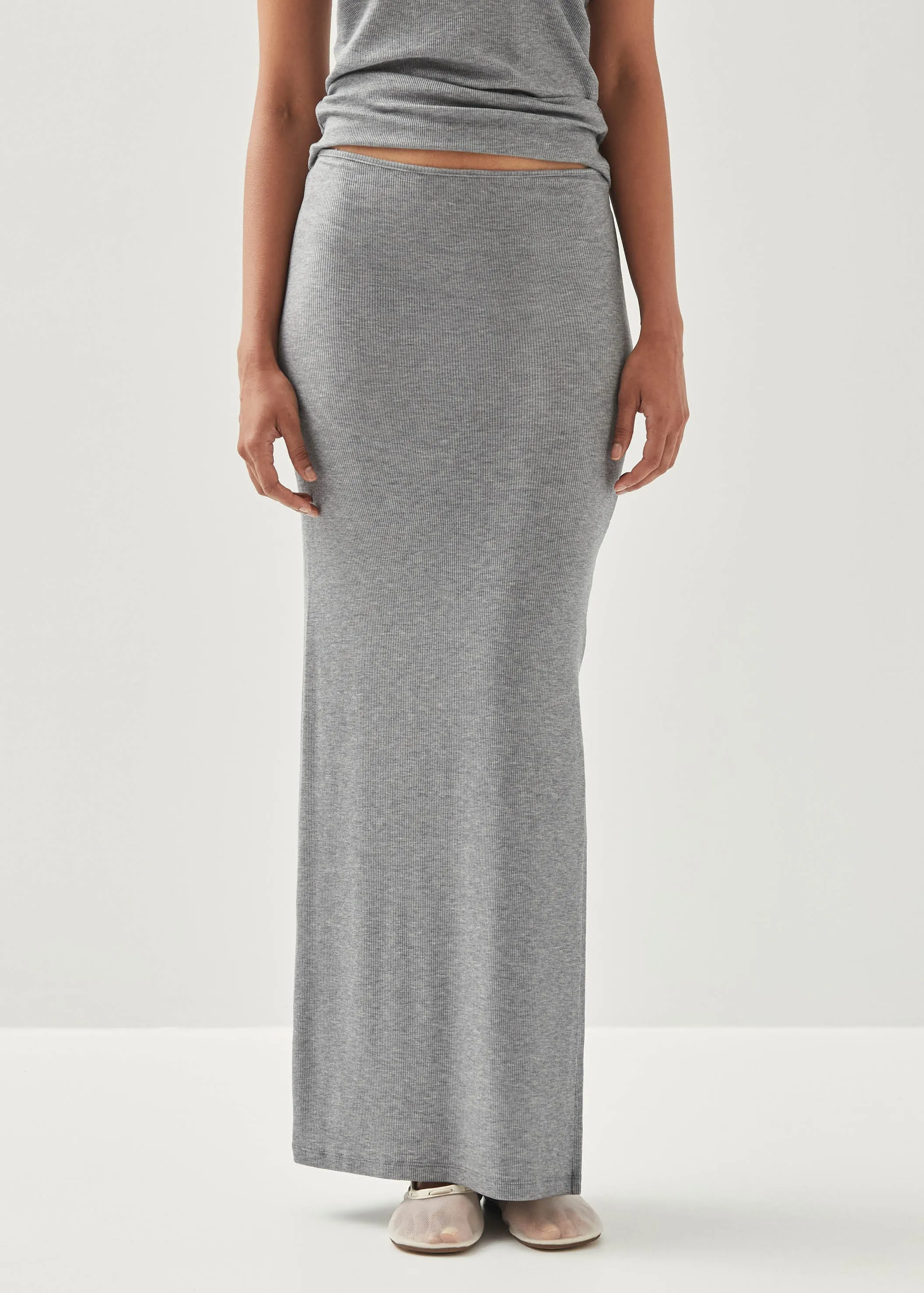 Perla Grey Melange Skirt