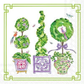 Purple and Green Topiaries Cocktail Napkin