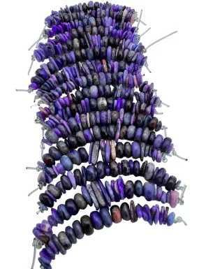 RARE AAA Quality Sugilite (South Africa) Mixed Shape Beads, (2 inch Strand/20-25beads)