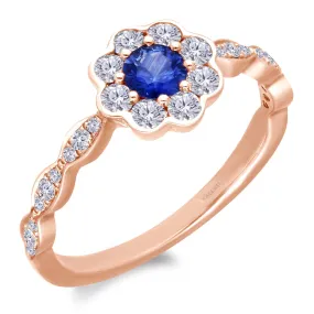 Rose Gold Sapphire & Diamond Heirloom Ring