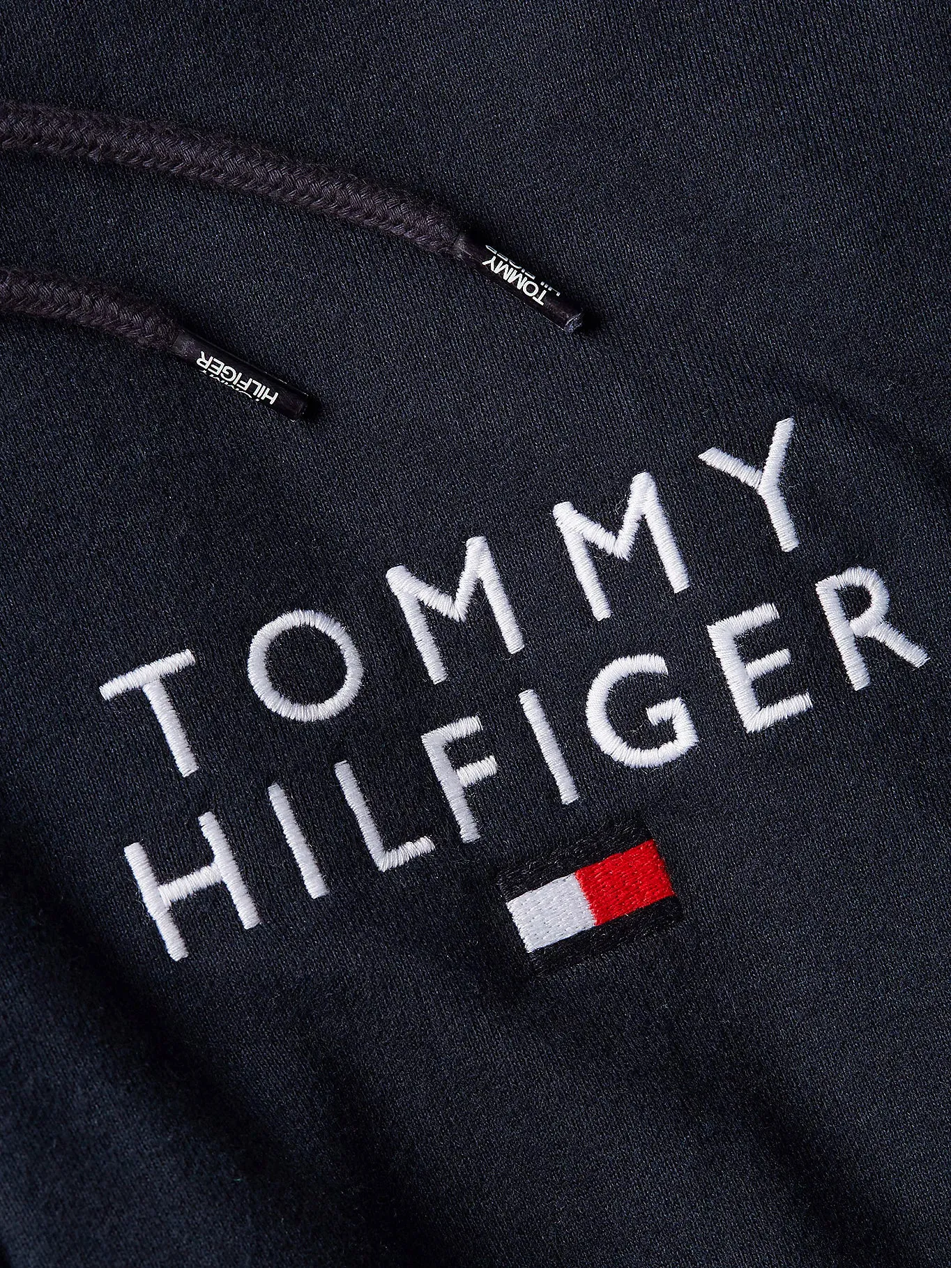 Tommy Hilfiger Mens Logo Zip-Thru Hooded Lounge Jumper