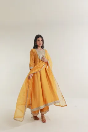 Yellow Chanderi Straight Set